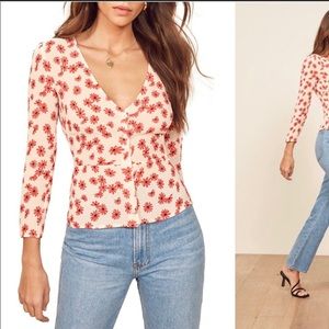 Reformation Jemma Top Size 4 Daisy print